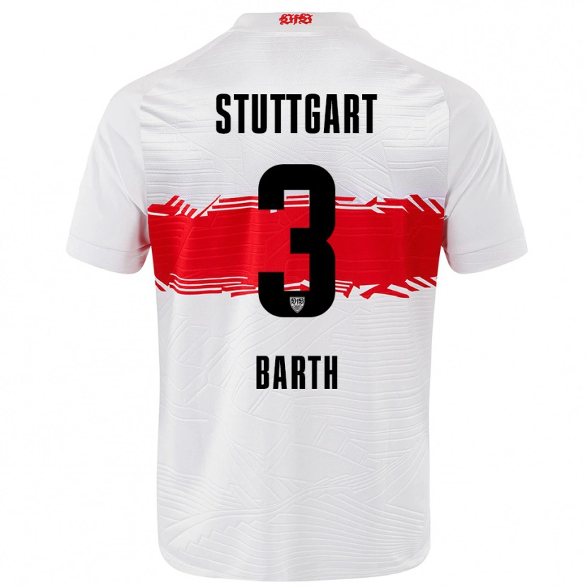 Danxen Hombre Camiseta Lara Barth #3 Blanco Rojo 1ª Equipación 2025/26 La Camisa