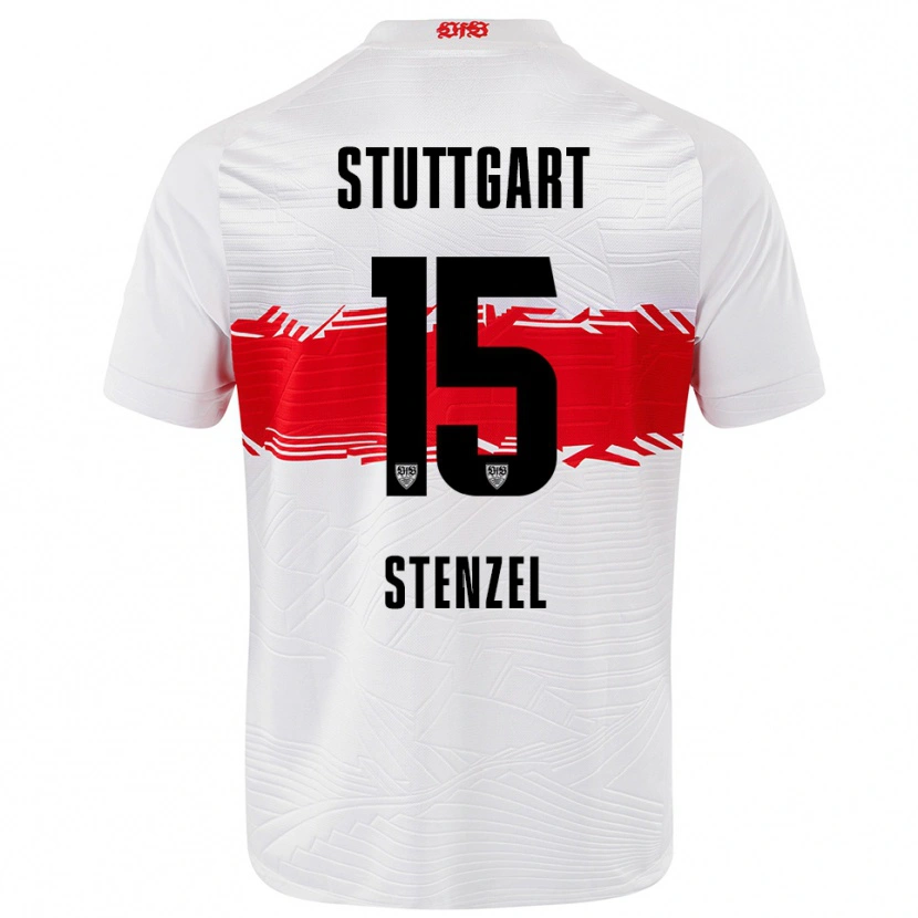 Danxen Hombre Camiseta Pascal Stenzel #15 Blanco Rojo 1ª Equipación 2025/26 La Camisa