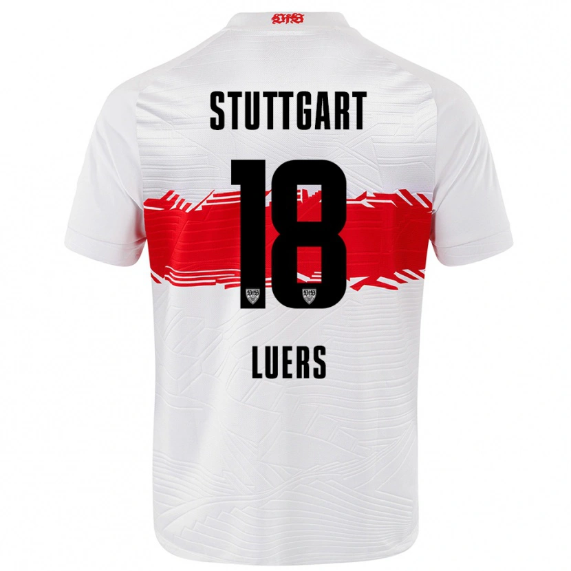 Danxen Hombre Camiseta Julian Lüers #18 Blanco Rojo 1ª Equipación 2025/26 La Camisa