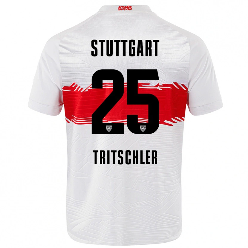 Danxen Hombre Camiseta David Tritschler #25 Blanco Rojo 1ª Equipación 2025/26 La Camisa