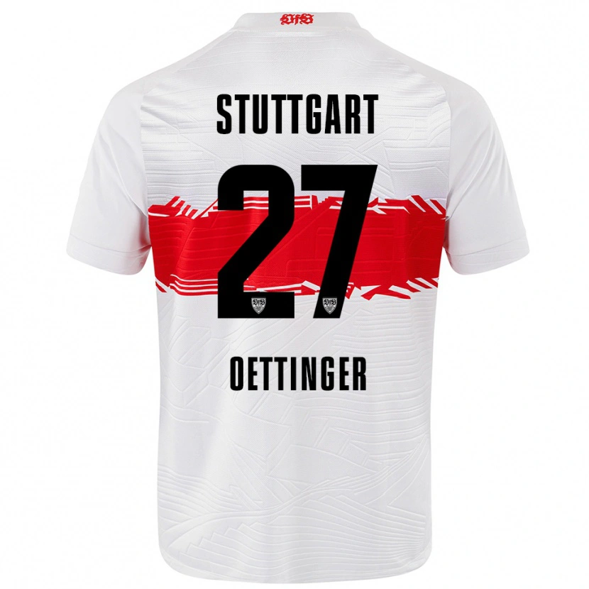 Danxen Hombre Camiseta Jannik Oettinger #27 Blanco Rojo 1ª Equipación 2025/26 La Camisa