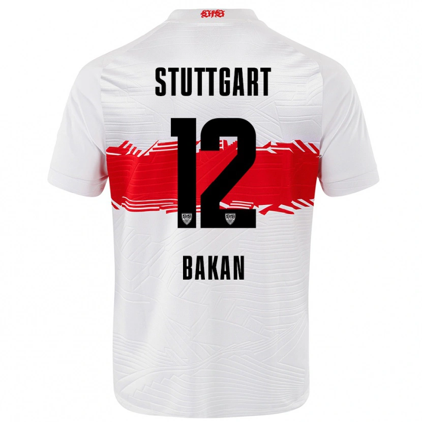 Danxen Hombre Camiseta Eren Bakan #12 Blanco Rojo 1ª Equipación 2025/26 La Camisa