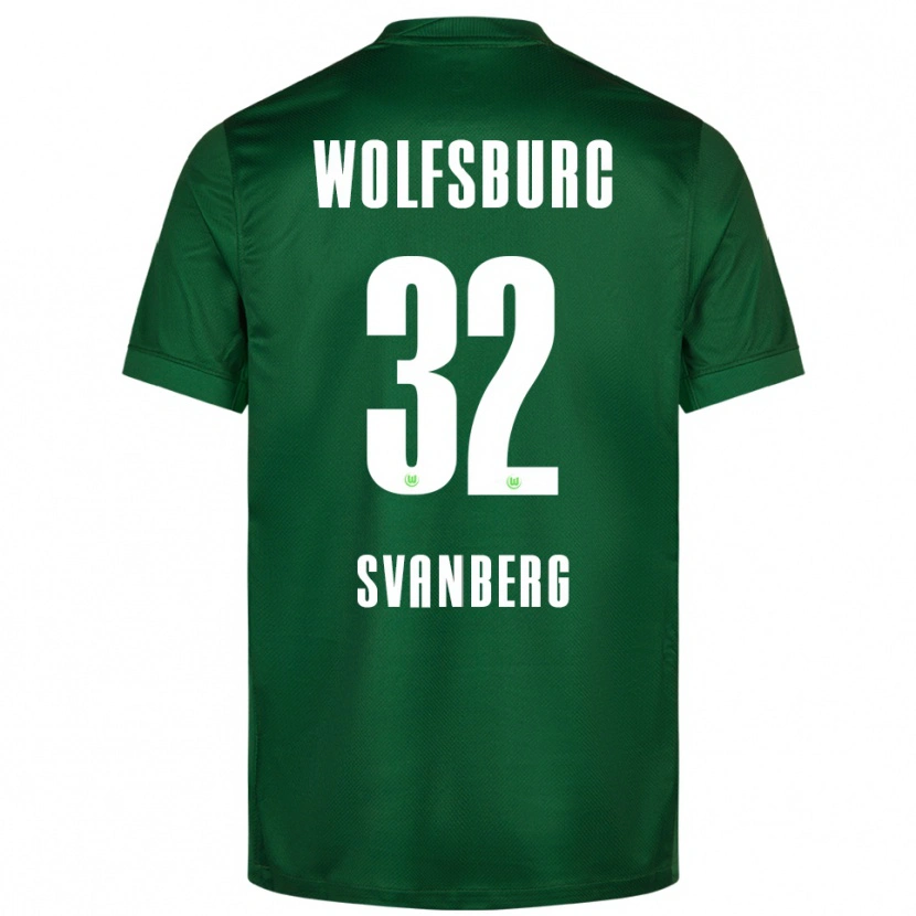 Danxen Hombre Camiseta Mattias Svanberg #32 Verde Blanco 1ª Equipación 2025/26 La Camisa