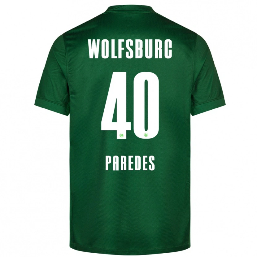 Danxen Hombre Camiseta Kevin Paredes #40 Verde Blanco 1ª Equipación 2025/26 La Camisa