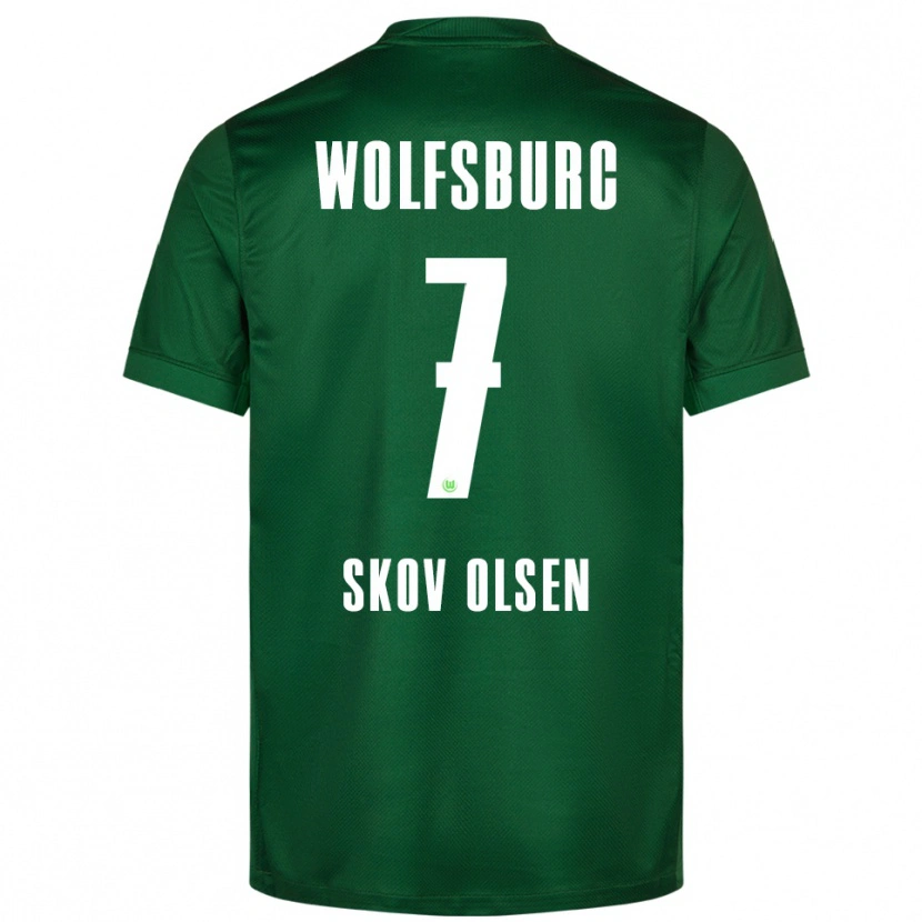 Danxen Hombre Camiseta Andreas Skov Olsen #7 Verde Blanco 1ª Equipación 2025/26 La Camisa