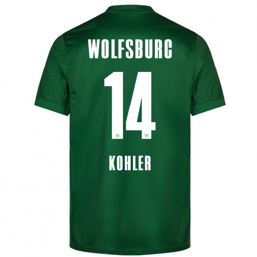 Danxen Hombre Camiseta Leonard Köhler #14 Verde Blanco 1ª Equipación 2025/26 La Camisa