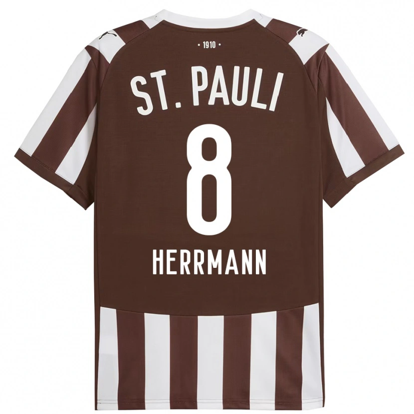 Danxen Hombre Camiseta Max Herrmann #8 Café Blanco 1ª Equipación 2025/26 La Camisa