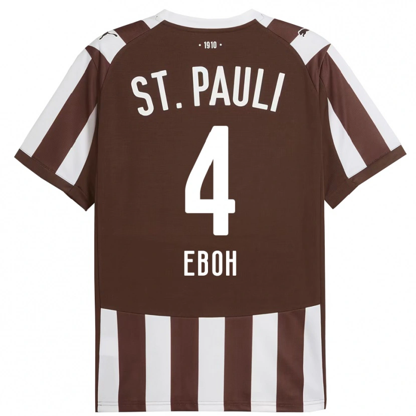 Danxen Hombre Camiseta Emmanuel Eboh #4 Café Blanco 1ª Equipación 2025/26 La Camisa