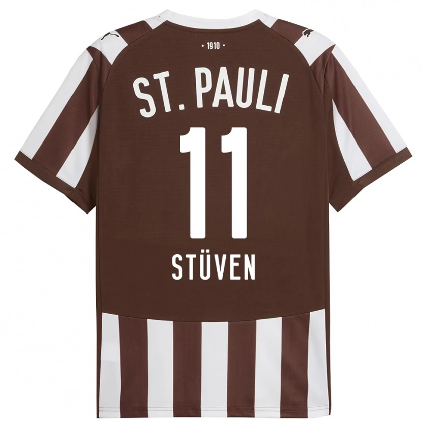Danxen Hombre Camiseta Max Stüven #11 Café Blanco 1ª Equipación 2025/26 La Camisa