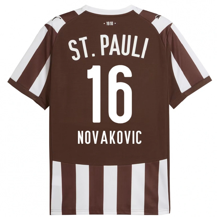 Danxen Hombre Camiseta Milivoje Novakovic #16 Café Blanco 1ª Equipación 2025/26 La Camisa