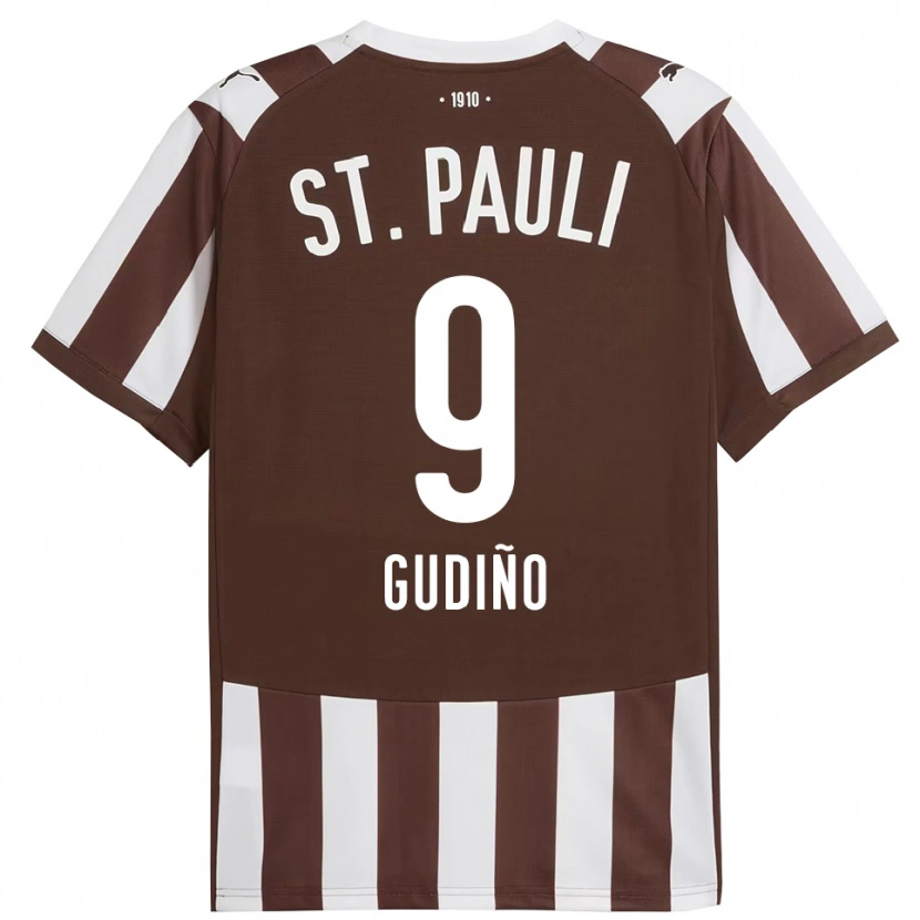 Danxen Hombre Camiseta Alberto Gudiño #9 Café Blanco 1ª Equipación 2025/26 La Camisa