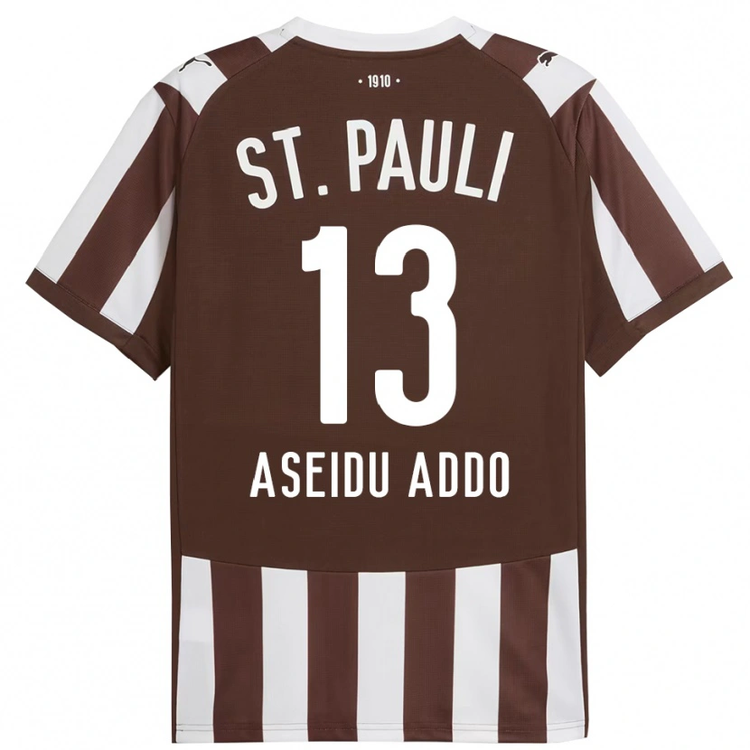 Danxen Hombre Camiseta Joel Aseidu Addo #13 Café Blanco 1ª Equipación 2025/26 La Camisa