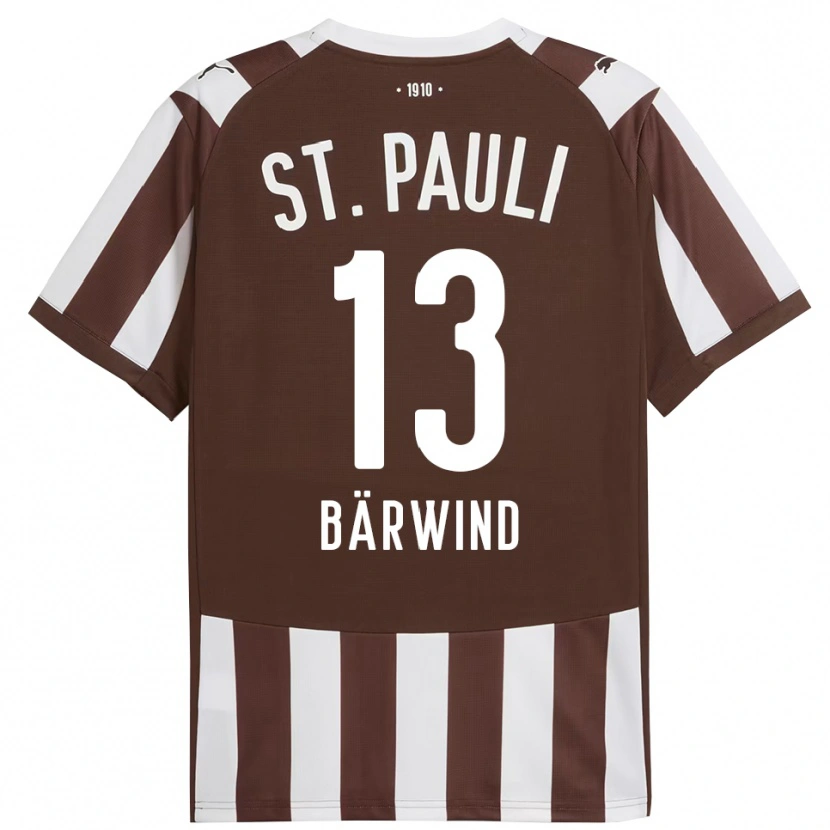 Danxen Hombre Camiseta Jonas Bärwind #13 Café Blanco 1ª Equipación 2025/26 La Camisa