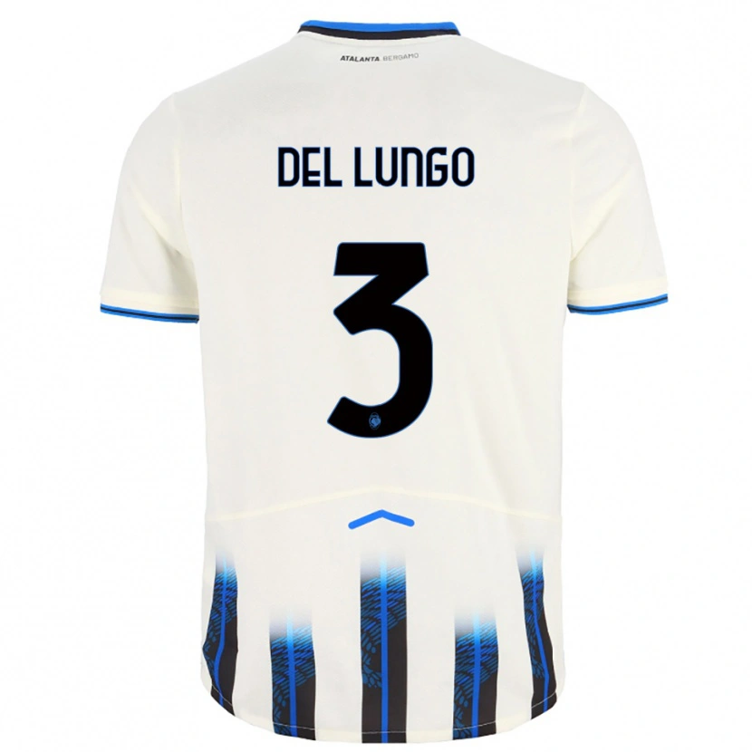 Danxen Hombre Camiseta Tommaso Del Lungo #3 Blanco Azul 2ª Equipación 2025/26 La Camisa