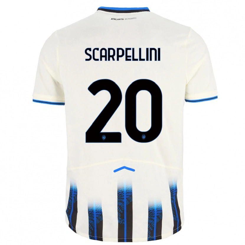 Danxen Hombre Camiseta Andrea Scarpellini #20 Blanco Azul 2ª Equipación 2025/26 La Camisa