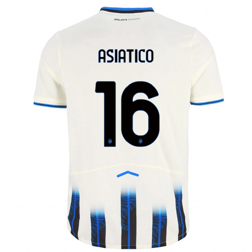 Danxen Hombre Camiseta Pietro Asiatico #16 Blanco Azul 2ª Equipación 2025/26 La Camisa