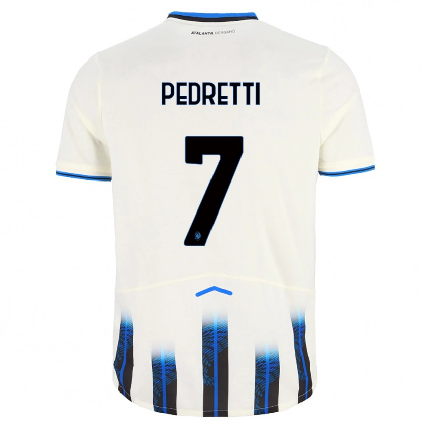 Danxen Hombre Camiseta Mattia Pedretti #7 Blanco Azul 2ª Equipación 2025/26 La Camisa