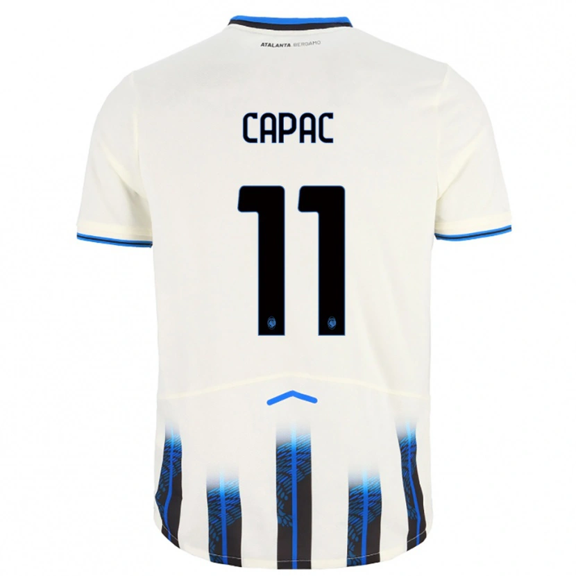 Danxen Hombre Camiseta Alexandru Capac #11 Blanco Azul 2ª Equipación 2025/26 La Camisa
