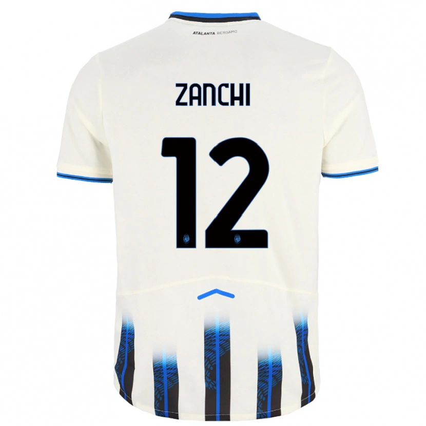 Danxen Hombre Camiseta Edoardo Zanchi #12 Blanco Azul 2ª Equipación 2025/26 La Camisa