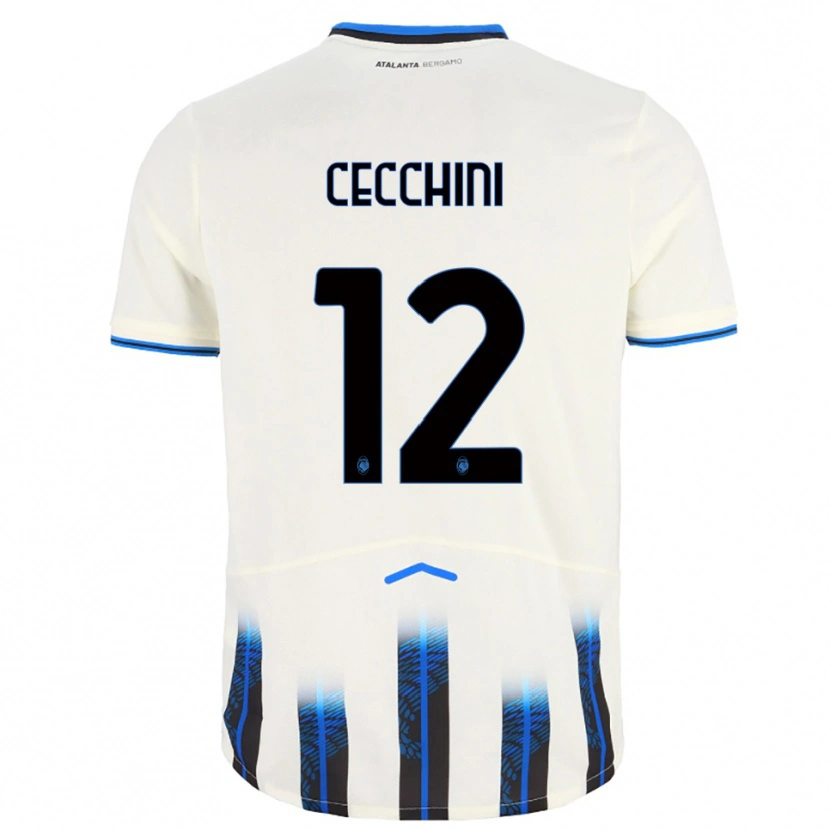 Danxen Hombre Camiseta Filippo Cecchini #12 Blanco Azul 2ª Equipación 2025/26 La Camisa