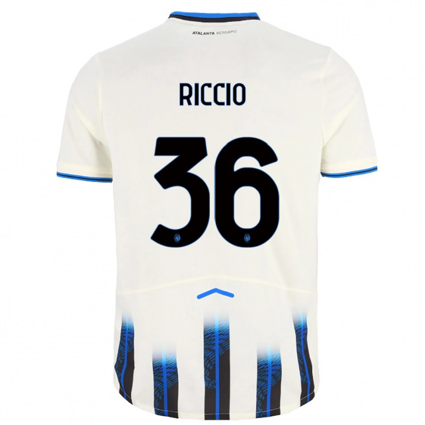 Danxen Hombre Camiseta Lorenzo Riccio #36 Blanco Azul 2ª Equipación 2025/26 La Camisa