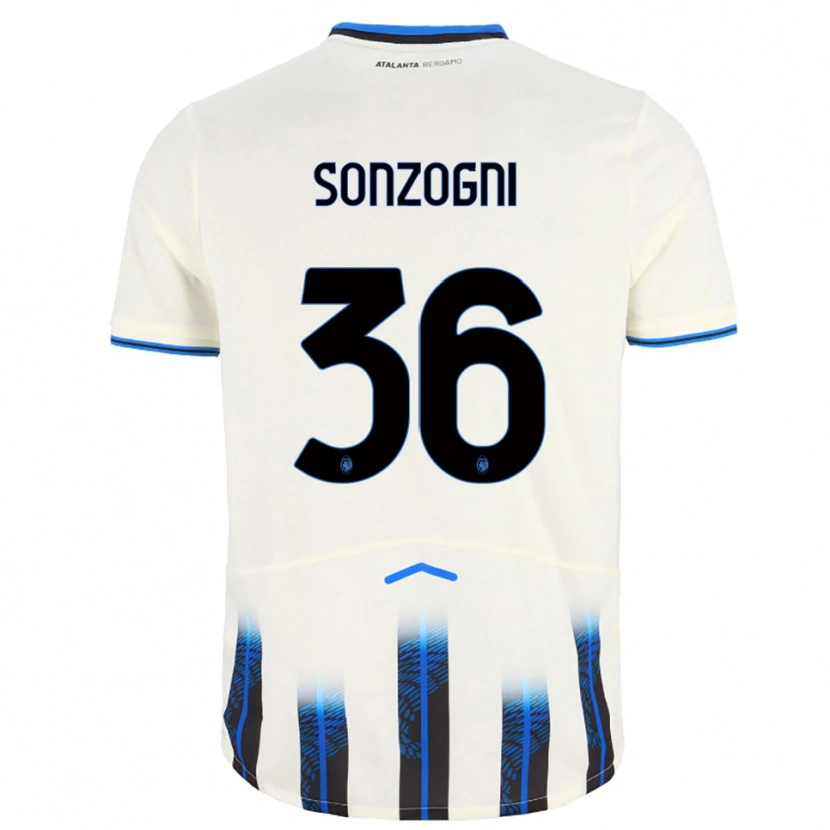 Danxen Hombre Camiseta Mattia Sonzogni #36 Blanco Azul 2ª Equipación 2025/26 La Camisa