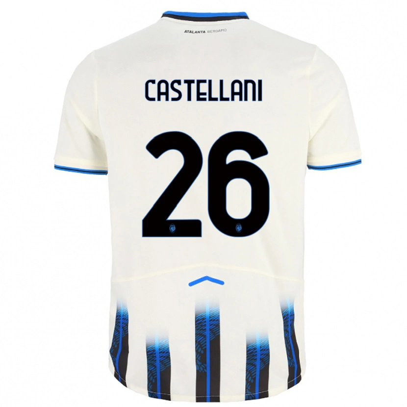 Danxen Hombre Camiseta Eleonora Castellani #26 Blanco Azul 2ª Equipación 2025/26 La Camisa