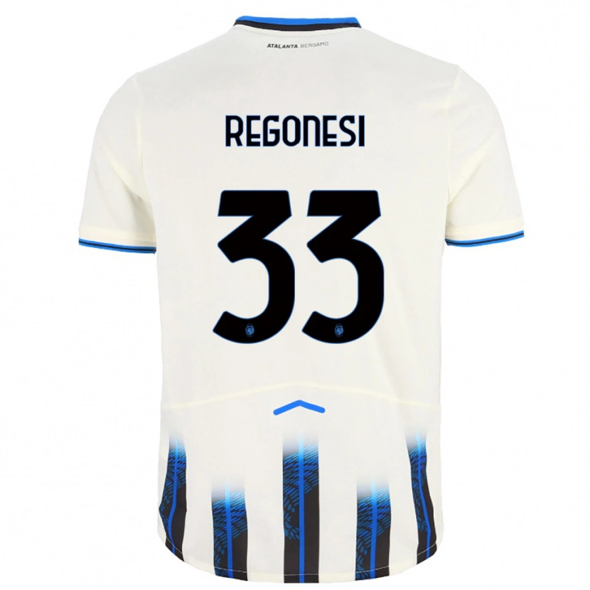 Danxen Hombre Camiseta Iacopo Regonesi #33 Blanco Azul 2ª Equipación 2025/26 La Camisa