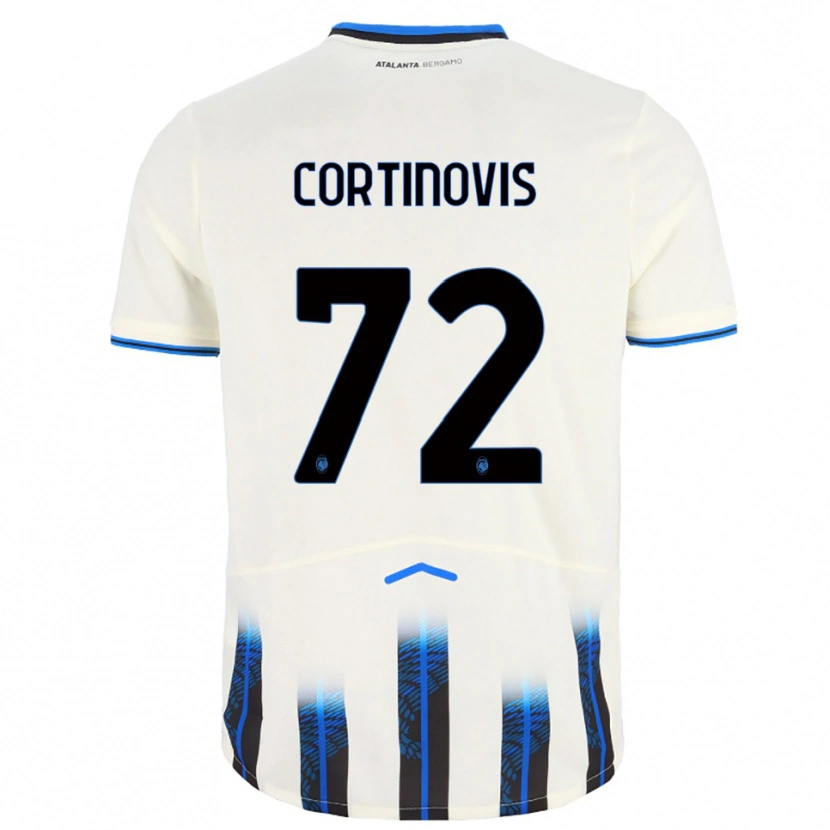 Danxen Hombre Camiseta Alessandro Cortinovis #72 Blanco Azul 2ª Equipación 2025/26 La Camisa