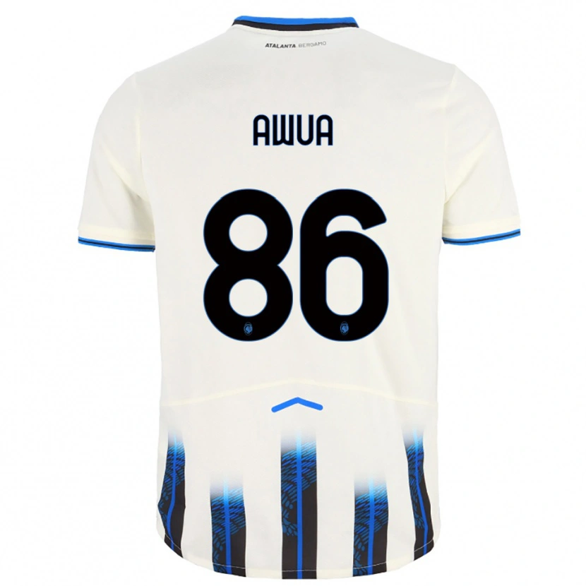 Danxen Hombre Camiseta Theophilus Awua #86 Blanco Azul 2ª Equipación 2025/26 La Camisa