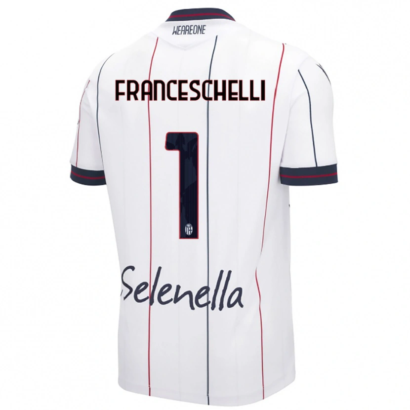 Danxen Hombre Camiseta Matteo Franceschelli #1 Blanco Azul Real 2ª Equipación 2025/26 La Camisa