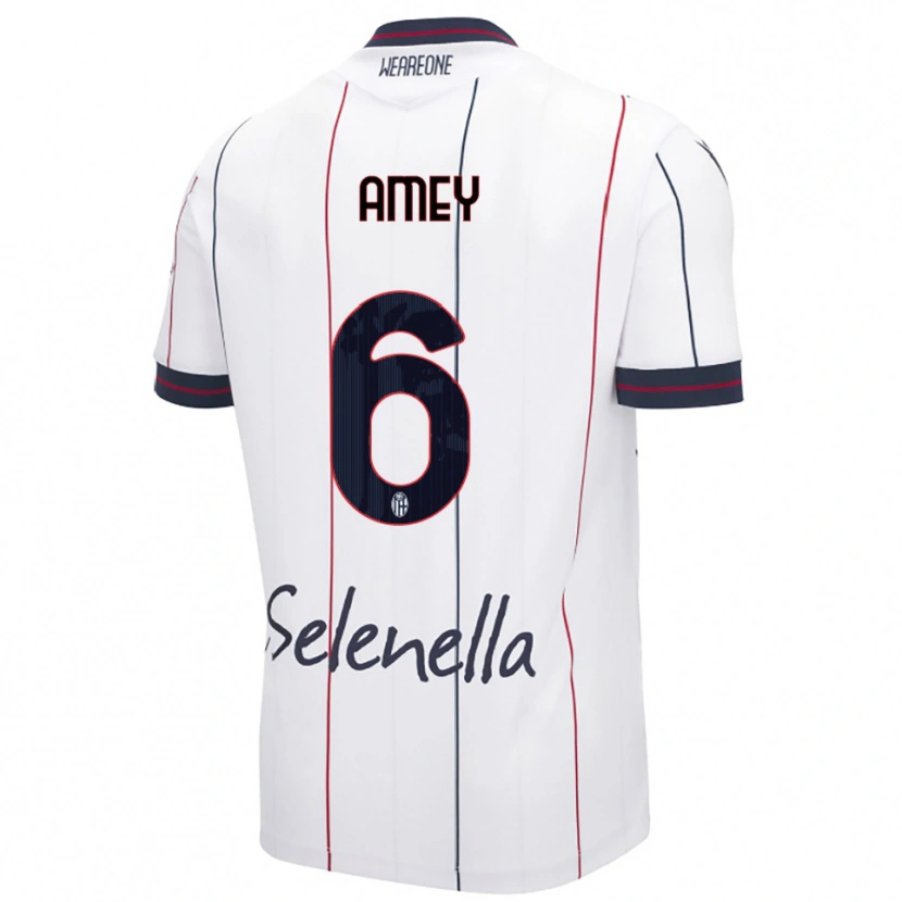 Danxen Hombre Camiseta Wisdom Amey #6 Blanco Azul Real 2ª Equipación 2025/26 La Camisa