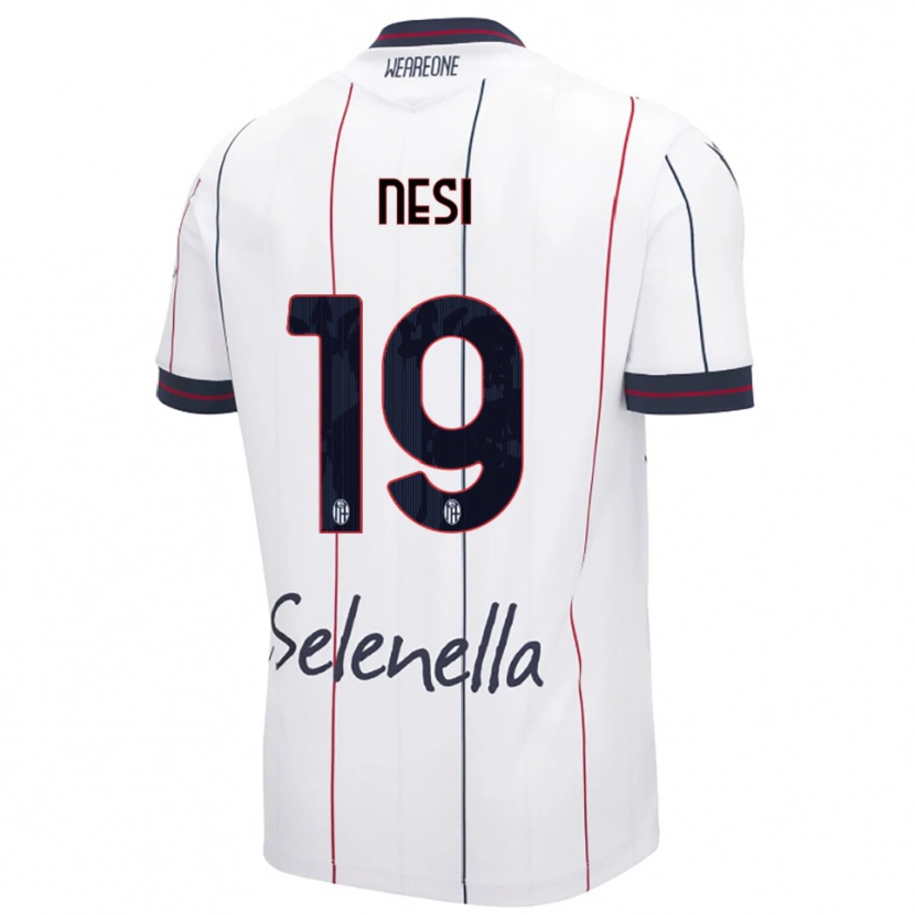 Danxen Hombre Camiseta Luca Nesi #19 Blanco Azul Real 2ª Equipación 2025/26 La Camisa