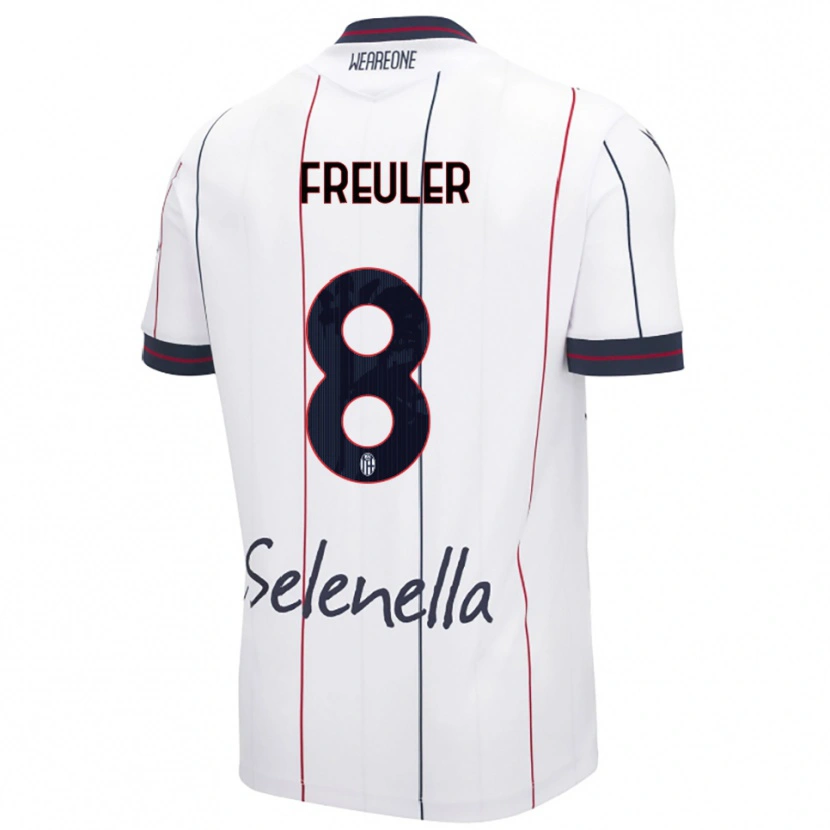 Danxen Hombre Camiseta Remo Freuler #8 Blanco Azul Real 2ª Equipación 2025/26 La Camisa