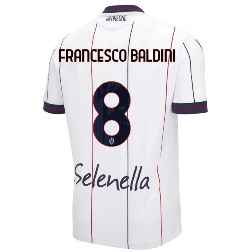 Danxen Hombre Camiseta Giovanni Francesco Baldini #8 Blanco Azul Real 2ª Equipación 2025/26 La Camisa