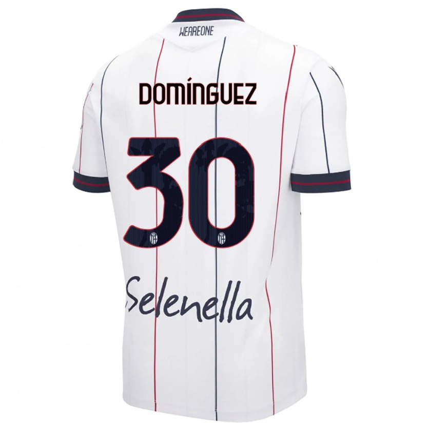 Danxen Hombre Camiseta Benja Domínguez #30 Blanco Azul Real 2ª Equipación 2025/26 La Camisa