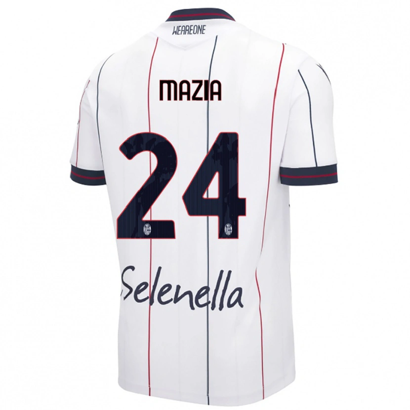 Danxen Hombre Camiseta Andrea Mazia #24 Blanco Azul Real 2ª Equipación 2025/26 La Camisa