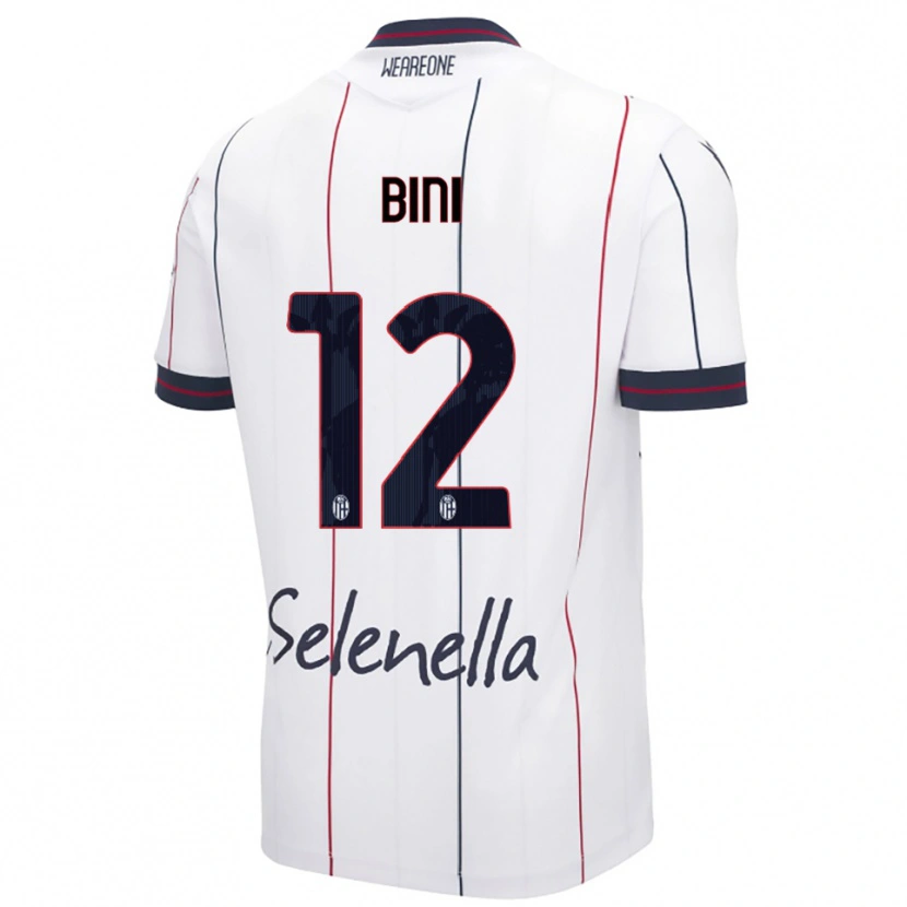 Danxen Hombre Camiseta Cesare Bini #12 Blanco Azul Real 2ª Equipación 2025/26 La Camisa