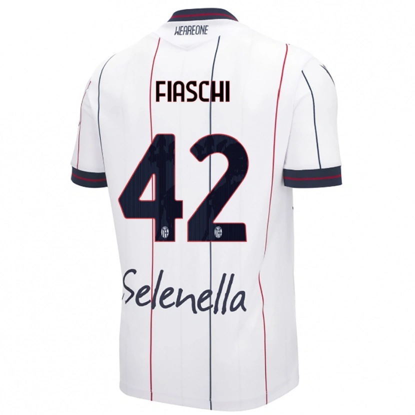 Danxen Hombre Camiseta Marco Fiaschi #42 Blanco Azul Real 2ª Equipación 2025/26 La Camisa