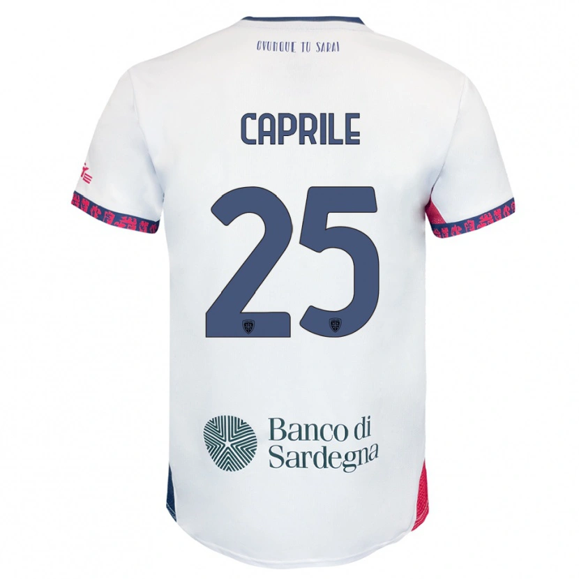 Danxen Hombre Camiseta Elia Caprile #25 Blanco Marino Rojo 2ª Equipación 2025/26 La Camisa