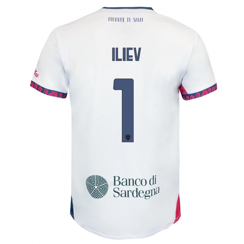 Danxen Hombre Camiseta Velizar-Iliya Iliev #1 Blanco Marino Rojo 2ª Equipación 2025/26 La Camisa