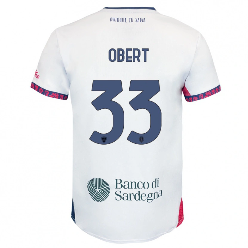 Danxen Hombre Camiseta Adam Obert #33 Blanco Marino Rojo 2ª Equipación 2025/26 La Camisa