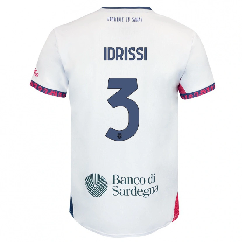 Danxen Hombre Camiseta Riyad Idrissi #3 Blanco Marino Rojo 2ª Equipación 2025/26 La Camisa