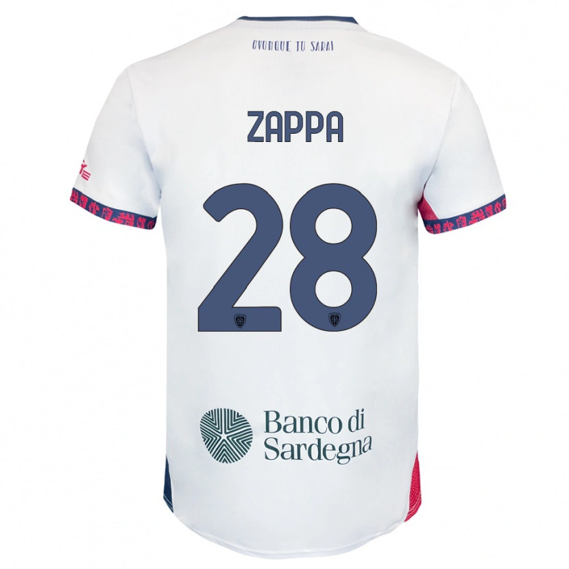 Danxen Hombre Camiseta Gabriele Zappa #28 Blanco Marino Rojo 2ª Equipación 2025/26 La Camisa