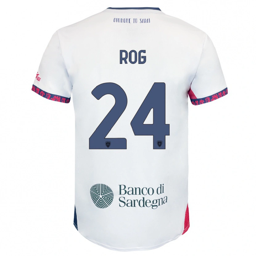 Danxen Hombre Camiseta Marko Rog #24 Blanco Marino Rojo 2ª Equipación 2025/26 La Camisa