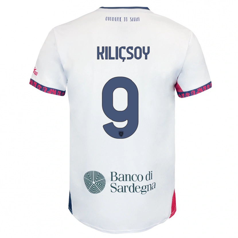 Danxen Hombre Camiseta Semih Kılıçsoy #9 Blanco Marino Rojo 2ª Equipación 2025/26 La Camisa