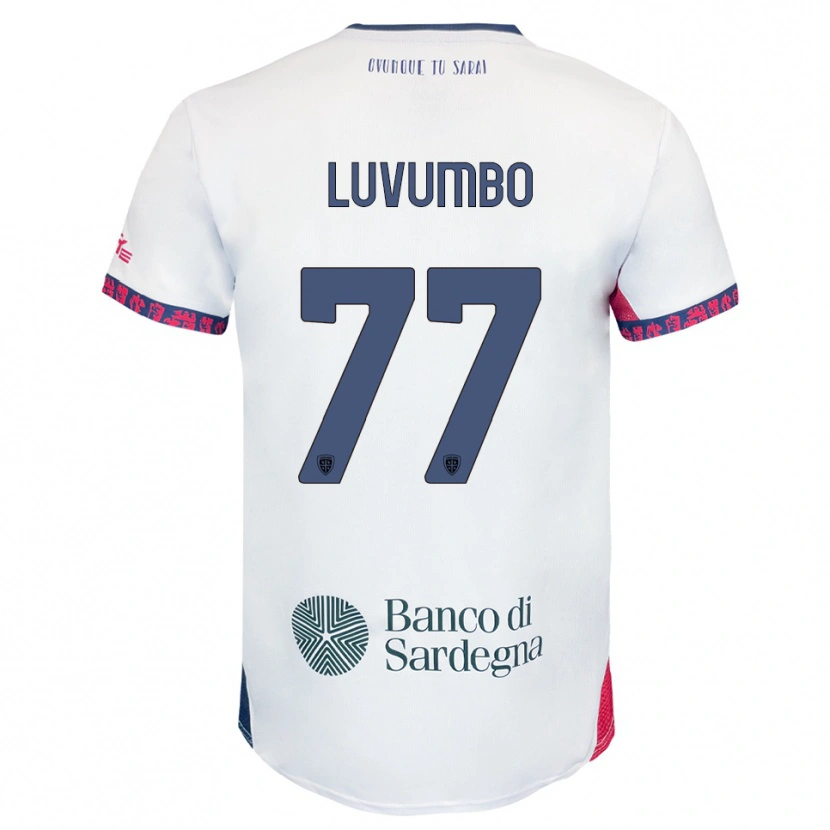 Danxen Hombre Camiseta Zito Luvumbo #77 Blanco Marino Rojo 2ª Equipación 2025/26 La Camisa