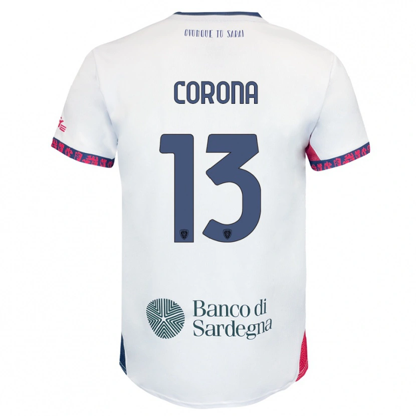 Danxen Hombre Camiseta Claudio Corona #13 Blanco Marino Rojo 2ª Equipación 2025/26 La Camisa