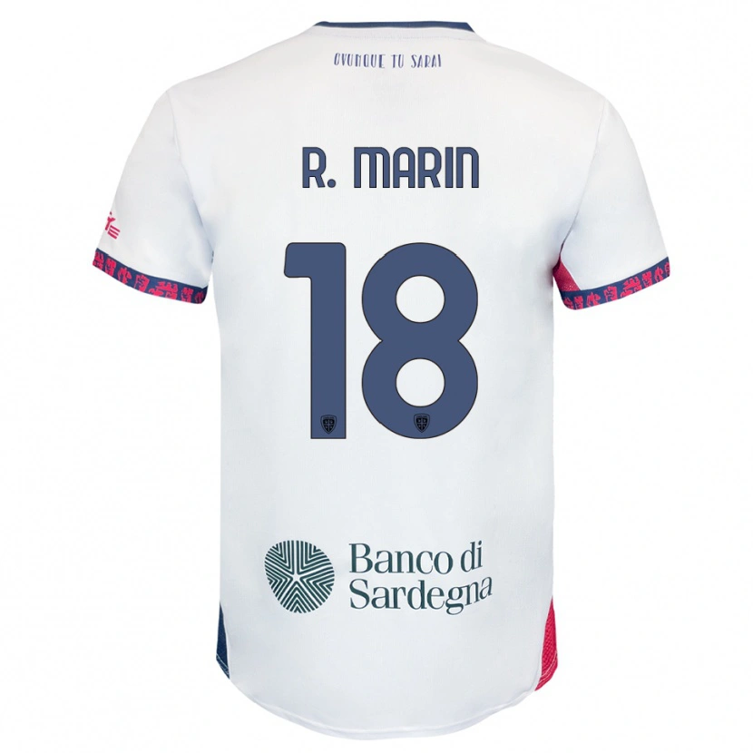 Danxen Hombre Camiseta Răzvan Marin #18 Blanco Marino Rojo 2ª Equipación 2025/26 La Camisa