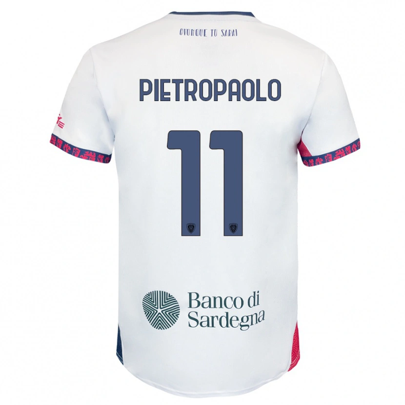 Danxen Hombre Camiseta Mario Pietropaolo #11 Blanco Marino Rojo 2ª Equipación 2025/26 La Camisa